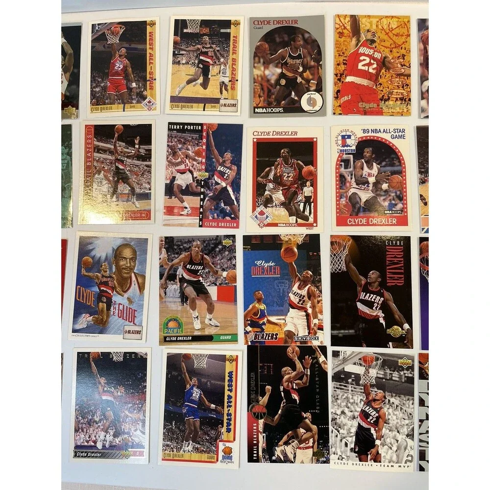 Clyde Drexler 52-Card Lot Inserts, Parallel, All Different Trail Blazers Rockets